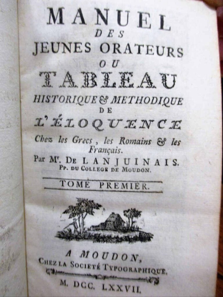 LANJUINAIS (Professeur au Collège de Moudon). - Manuel des jeunes orateurs, ou…