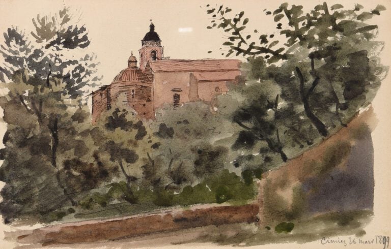 Léonce PELLETIER (1869-1950) - Rue de Villefranche sur mer - Aquarelle - Signé…