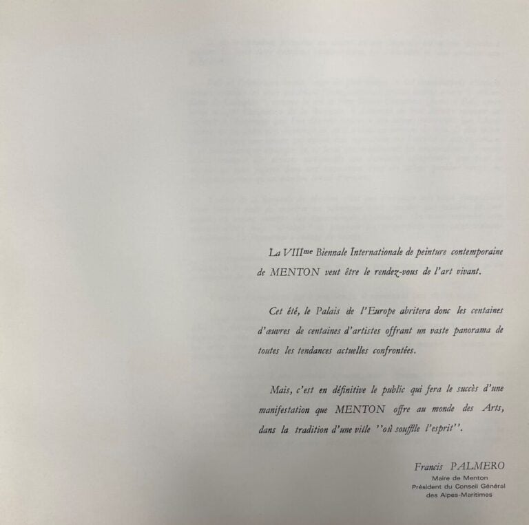 Livret de la VIIIe Biennale Internationale de Menton dédiée à Salvador Dali et…