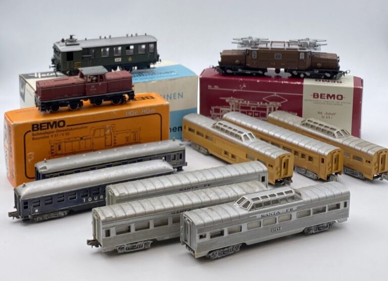 Lot de 3 locos : Bemo loco croco; Bemo BB diesel, Heinzl crémaillère bref 504 e…