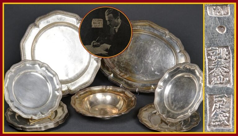 LOT DE TROIS (3) PLATS DE SERVICE EN ARGENT CHINOIS D'EXPORTATION PAR TAI SHAN…