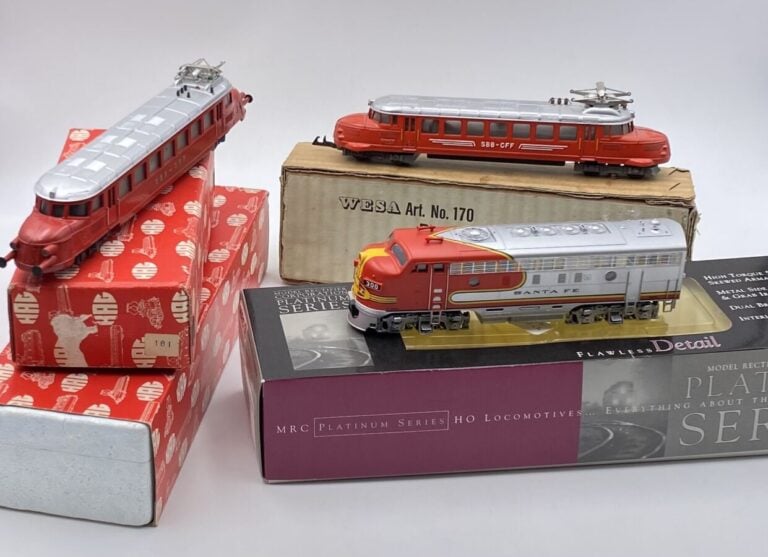 Lot HO HAG en BO : Flèche rouge ref 101, BB 180 BN + MRC platinum : Santa Fe re…