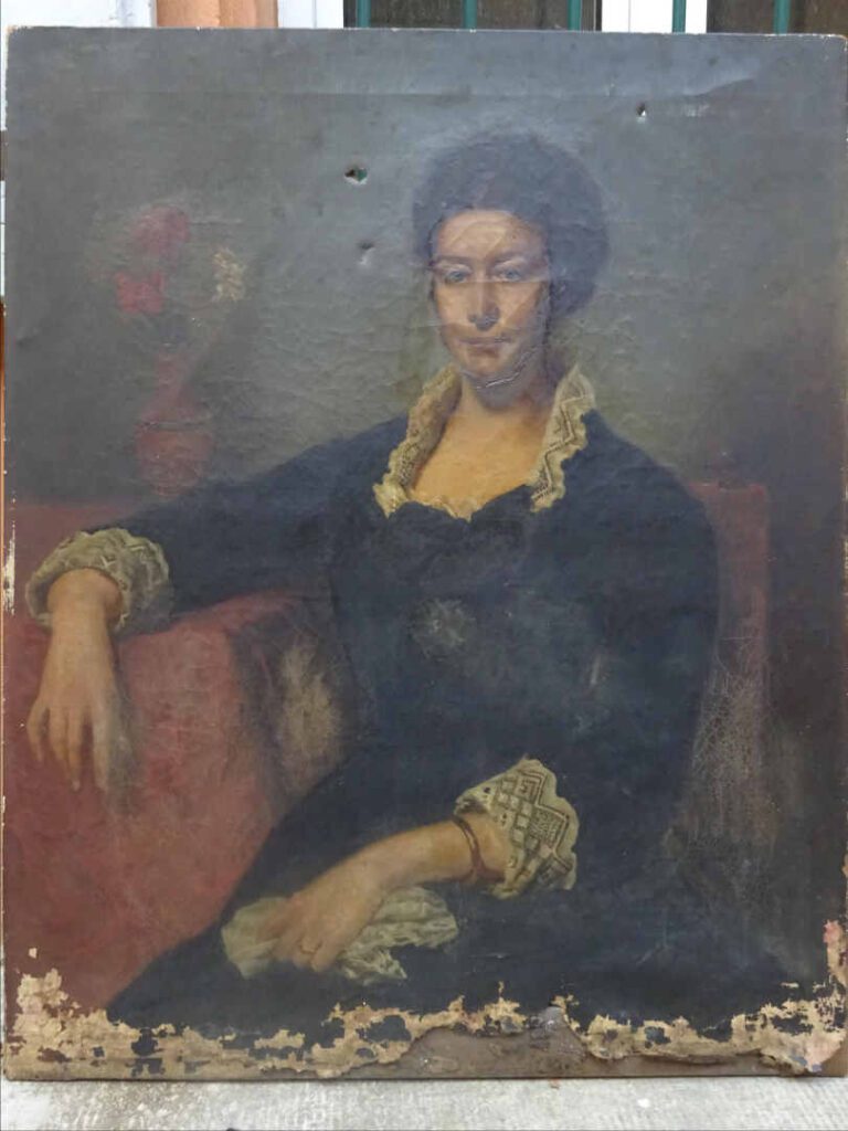 Louis DEBRAS (1820-1899) - Portrait de femme - Huile sur toile. - Signée et dat…