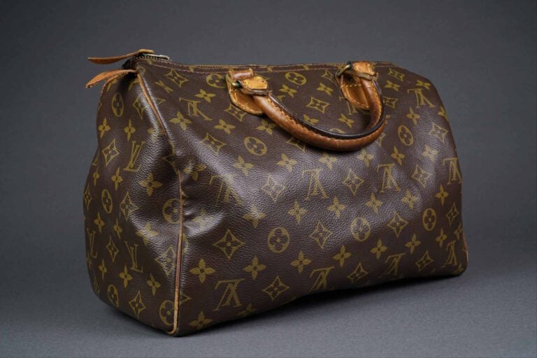 LOUIS VUITTON - Sac à main Speedy en toile monogrammée LV, double anse en cuir…
