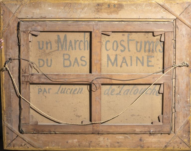 LUCIEN DE LATOUCHE - ÉCOLE FRANÇAISE XIX ÈME - Un marché en costumes du bas Mai…