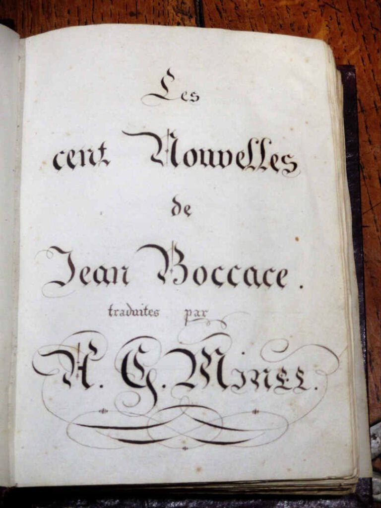MANUSCRIT. - BOCCACE. - Les cent nouvelles de Jean Boccace traduites par A.G. M…