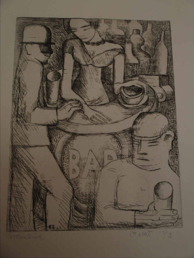 Marcel GROMAIRE (1892-1971) - Bar - Eau-forte. - Signée en bas à gauche, 1er ét…