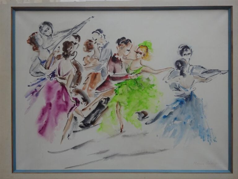 Marina GREKOFF (1918-2009) - Couples dansants - Aquarelle sur papier. - Signée…