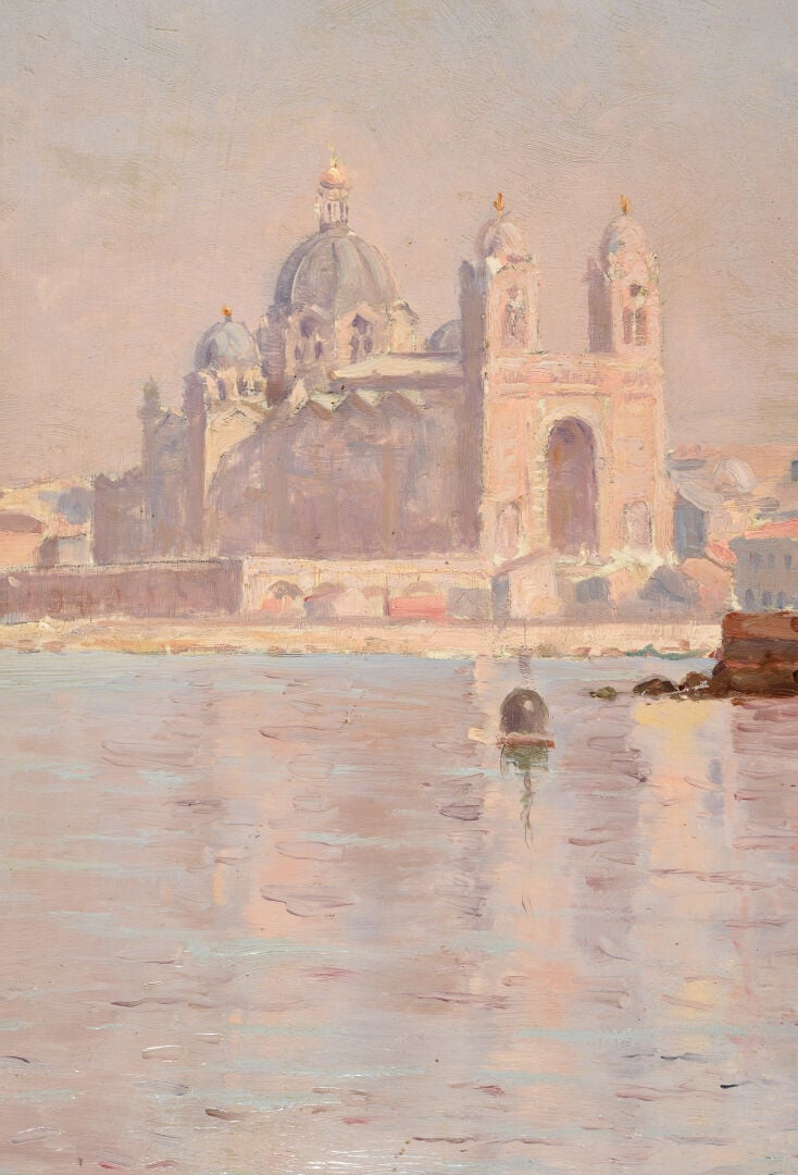 Marius François REYNAUD (1860-1935) - L'entrée du Port de Marseille avec au loi…