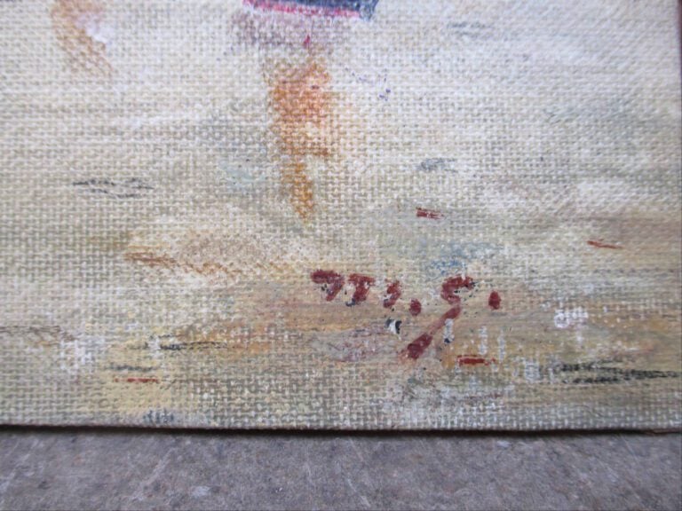 Mathias GUILLO (1897-1990) - Bâteaux - Huile sur isorel. - Monogrammée en bas à…
