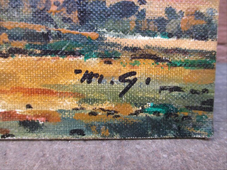Mathias GUILLO (1897-1990) - Paysage - Huile sur isorel. - Monogrammée en bas à…