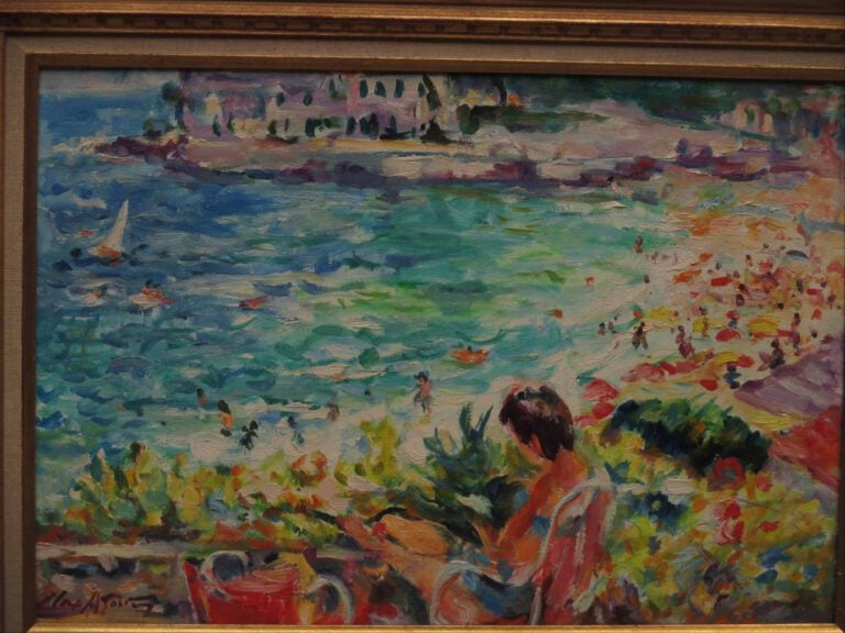 Max AGOSTINI (1914-1977) - Lecture au soleil (Cassis) - Huile sur toile. - Sign…