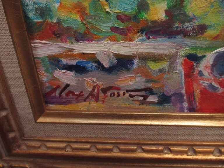 Max AGOSTINI (1914-1977) - Lecture au soleil (Cassis) - Huile sur toile. - Sign…