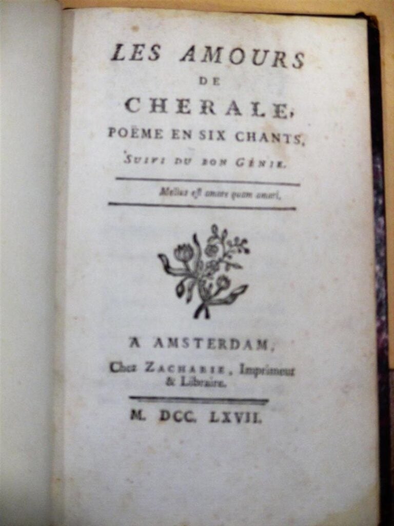 [MERCIER (Louis Sébastien)] : - les Amours de Chérale. Poème en six chants. Sui…