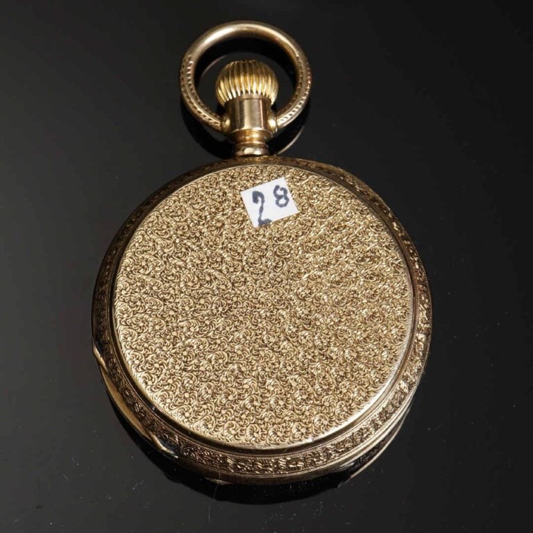MERMOD FRERES - GENEVE - Montre savonnette en or jaune 18K (750°/oo). Cadran ém…