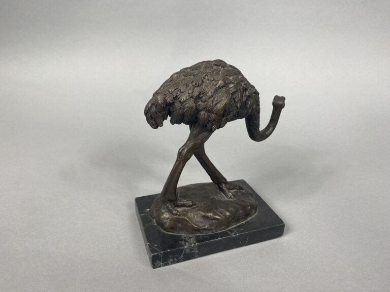 Miguel Fernando LOPEZ dit MILO (1955) - Autruche - Epreuve en bronze à patine b…