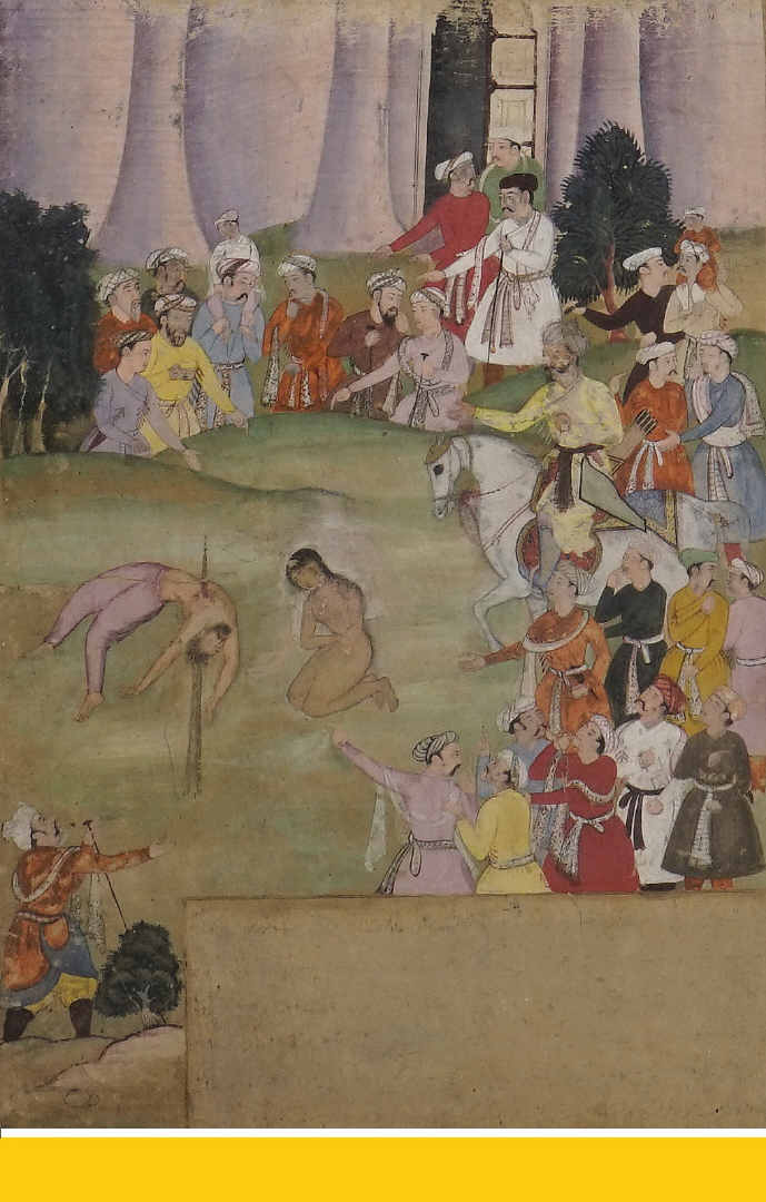MINIATURE SUR PAPIER DONNANT A VOIR UNE EXECUTION - Inde, Epoque XIXe siècle -…