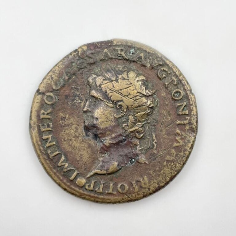 Néron (54-68). Sesterce à la Rome assise, c. 66 ap. J.-C., Lyon. 24,57g. RIC 51…