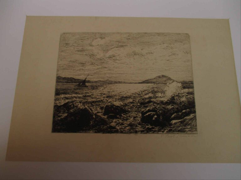 Paul BOREL (1828-1913) - Saint Nazaire - Eau-forte. - 24.5 x 30.5 cm