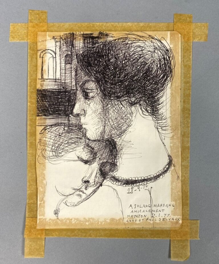 Paul DELVAUX (1897-1994) - Portrait de deux femmes sur fond d'architecture - St…