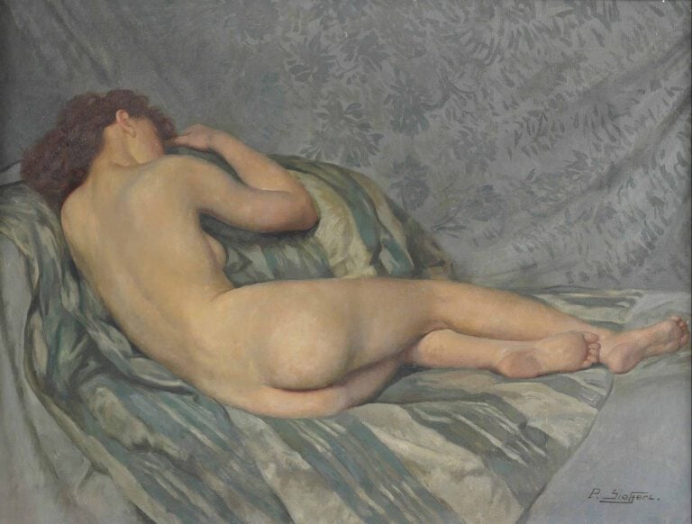 Paul SIEFFERT (1874-1957) - Nu allongé de dos - Huile sur toile. - Signée en ba…