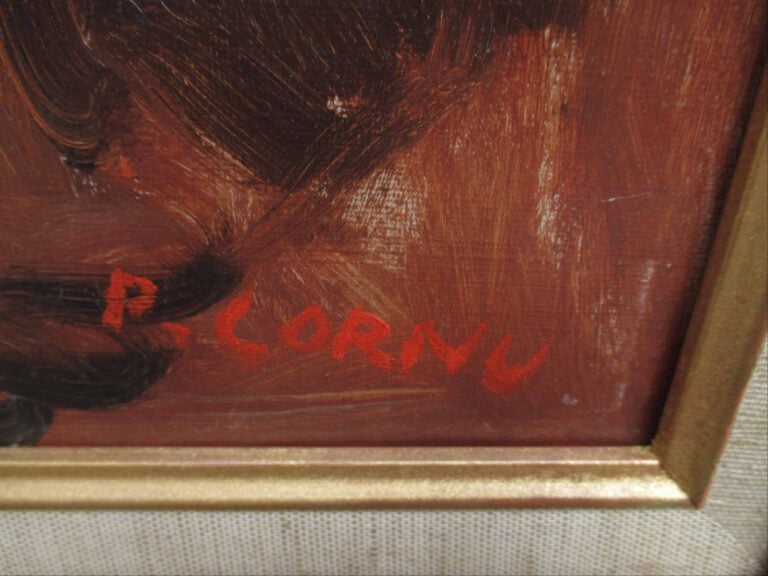 Pierre CORNU (1895-1996) - Nu au fauteuil violet - Huile sur toile. - Signée en…