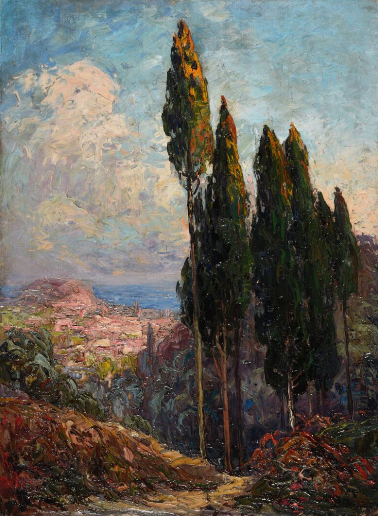 Pierre FOREST (1881-1971) - Vue sur la colline du château - Huile sur toile - S…
