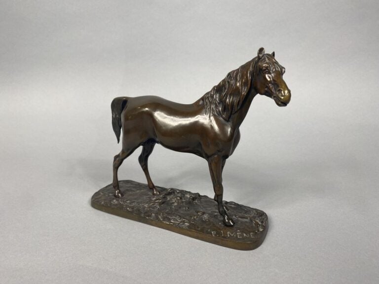Pierre-Jules MÈNE (1810-1879), d'après - Cheval - Epreuve en bronze à patine br…
