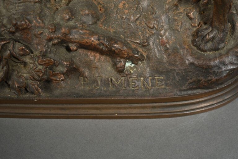 Pierre-Jules MENE (1810-1879), d'après - Chien de chasse à l'arrêt - Epreuve en…