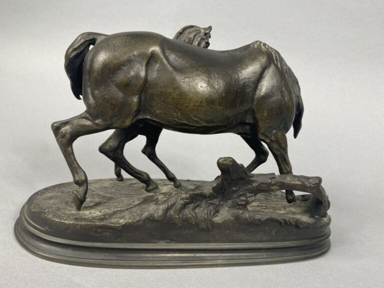 Pierre-Jules MÈNE (1810-1879), d'après - Jument avec son poulain - Epreuve en b…