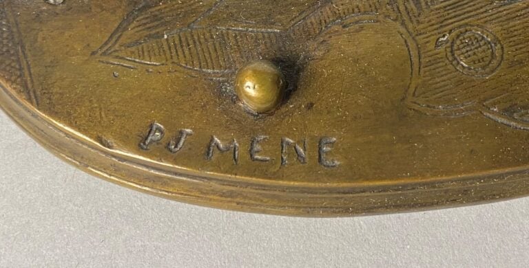 Pierre-Jules MÈNE (1810-1879), d'après - Levrette - Epreuve en bronze à patine…