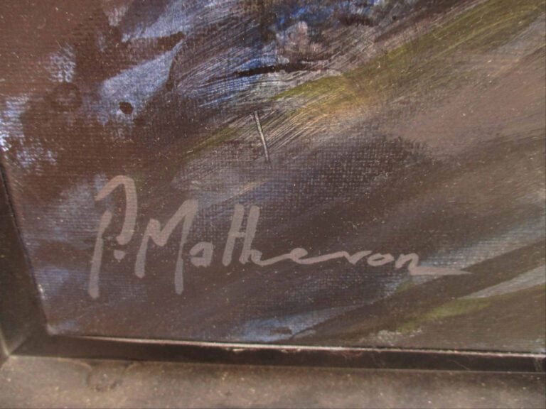 Pierre MATHEVON (XXe siècle) - Montgolfière - Huile sur toile. - Signée en bas…