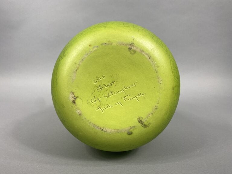 Pol CHAMBOST (1906-1983) - Grand vase bouteille en céramique émaillée craquelée…