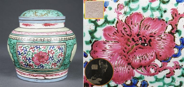 POT COUVERT OVOIDE EN GRES / TERRE-CUITE DE YIXING EMAILLE(E) POLYCHROME - Chin…
