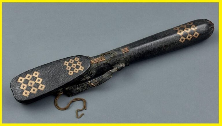 RARE CARQUOIS VANNE GAINE DE CUIR, UTSUBO / YADZUTSU - Japon, Edo/Meiji - D'une…