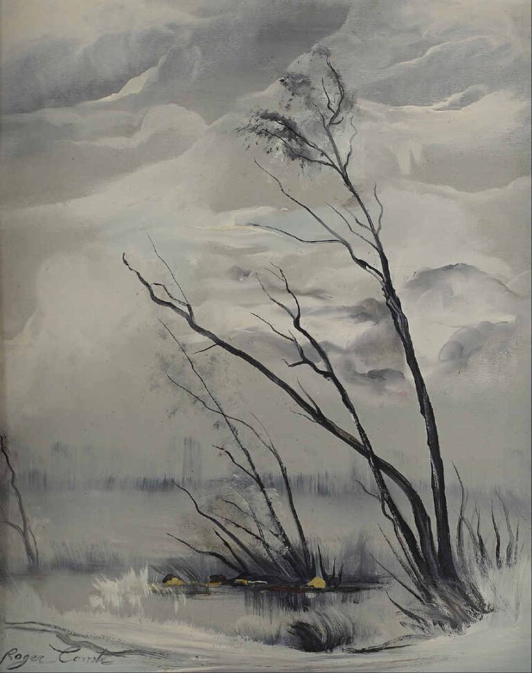 Roger COMTE (1913-2006) - Paysages - Deux huiles sur panneau. - Signées en bas…