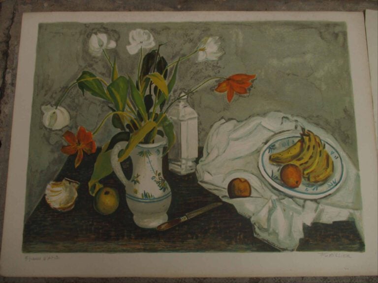 Roger FORISSIER (1924-2003) - Nature morte au pichet blanc - Vue des quais - De…