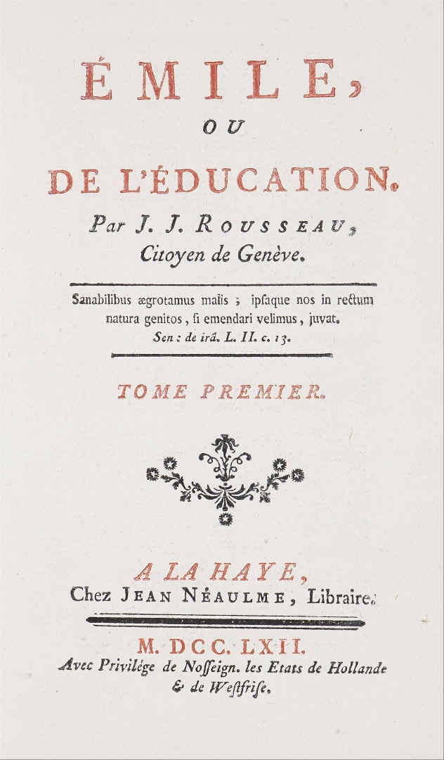 ROUSSEAU (Jean Jacques). - Émile, ou de l'éducation. - La Haye, Jean Néaulme, 1…
