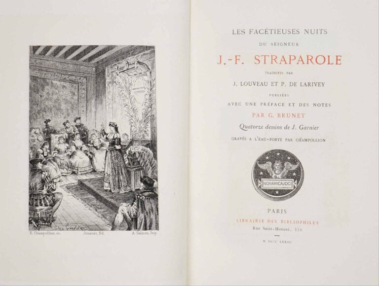 STRAPAROLE. - Les Facétieuses nuits de Straparole. Traduites par J. Louveau et…