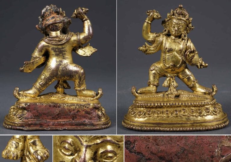 [=] SUJET EN ALLIAGE CUIVREUX DORE A L'EFFIGIE DE VAJRAPANI ???????? - Probable…