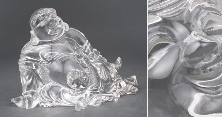 SUJET EN QUARTZ SCULPTE A L'EFFIGIE DE MILEFO / PUSSAH / PUTAI - Chine, Epoque…