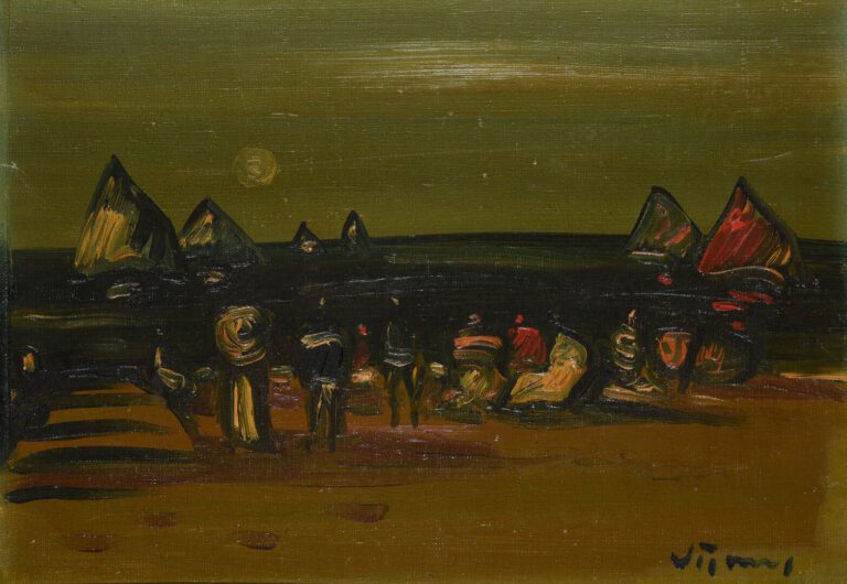 Sylvain VIGNY (1903-1970) - Scène de bord de plage - Huile sur toile - Signée e…