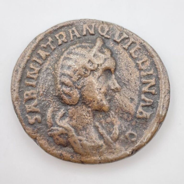 Tranquilline, femme de Gordien III (241-244). Surmoulage d'un dupondius à la Co…