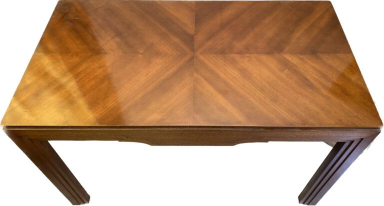 Travail français - Table de milieu en placage de bois exotique à plateau rectan…