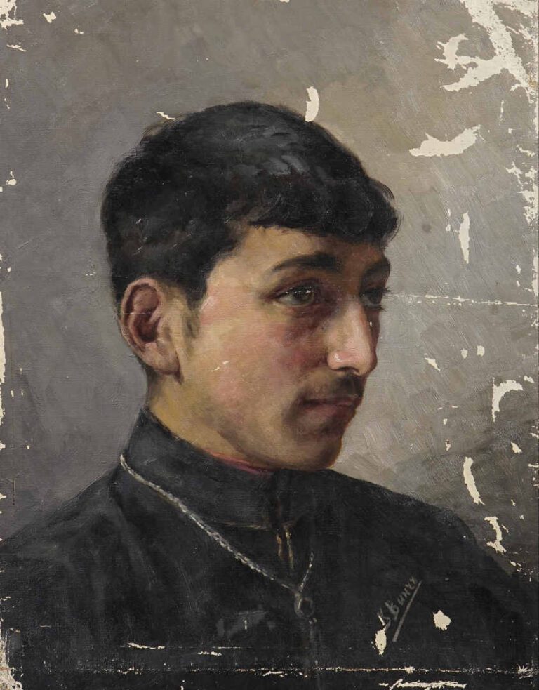 V. VINTCH, école russe de la fin du XIXe siècle - Portrait d'un jeune homme en…