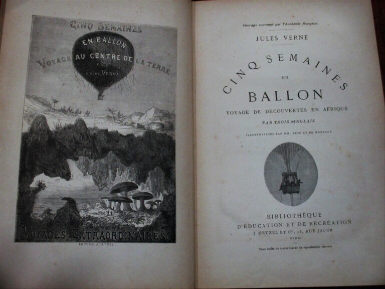 VERNE (Jules) - Cinq semaines en ballon. Illustrations par MM. Riou et de Monta…