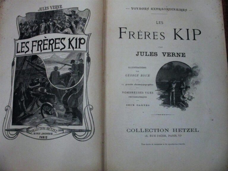 VERNE (Jules) - Les Frères Kip. Illustrations par George Roux. 12 grandes chrom…