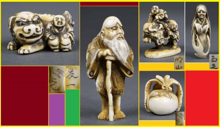[X] KATABORI NETSUKE EN IVOIRE, PAR TOMOKAZU ?? - Japon, Période Edo, Epoque XV…