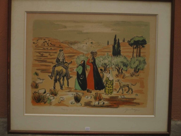 Yves BRAYER (1907-1990) - Paysage de Galilée - Lithographie en couleurs. - Sign…