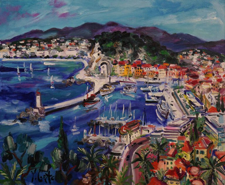 Yvon GRAC (Né en 1945) - Nice, le port et le château - Huile sur toile. - Signé…